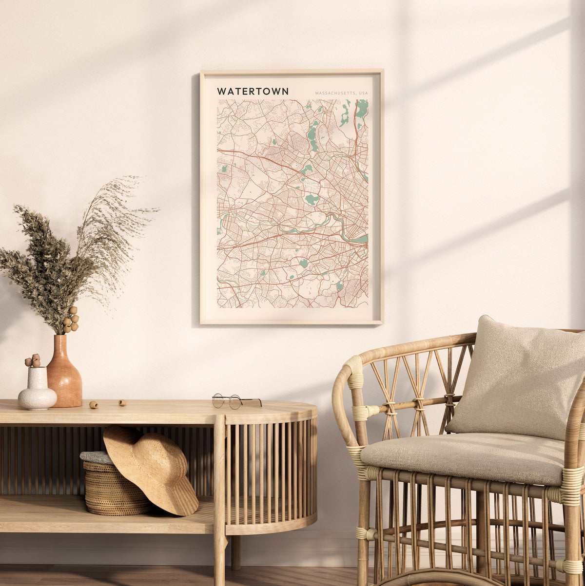 watertown, massachusetts map poster - image 3