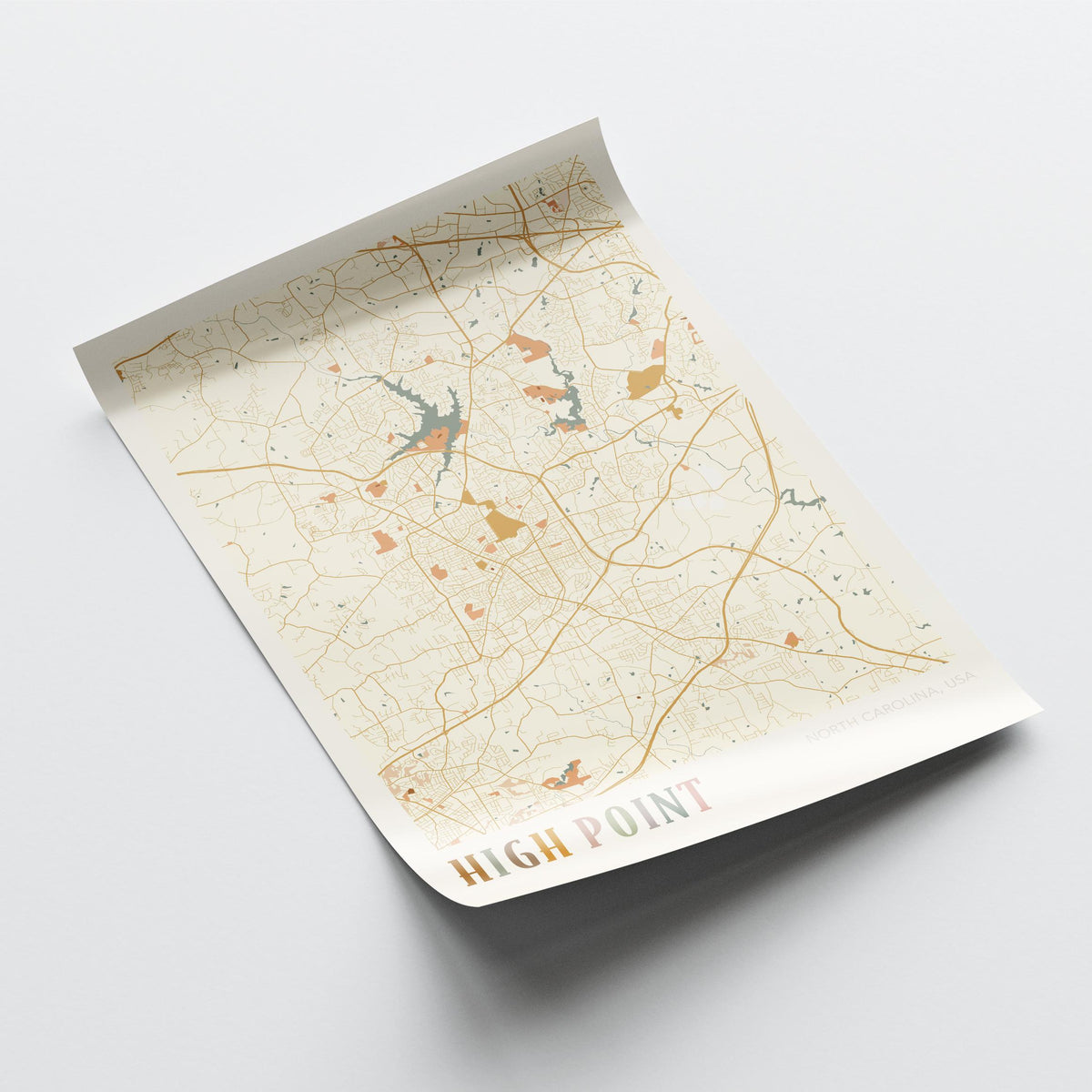 high point, north carolina map poster - image 4