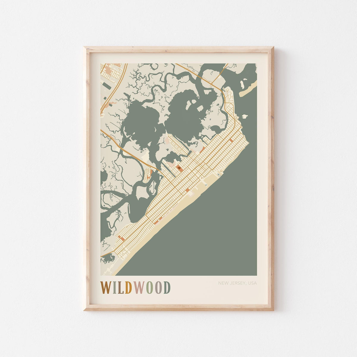 wildwood, new jersey map poster - image 1