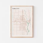 yuba city, california map poster - image 1