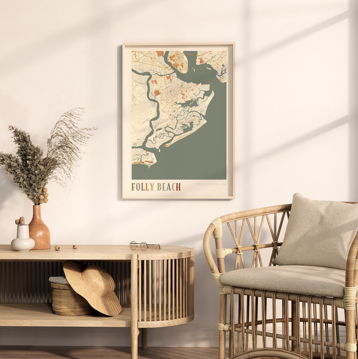 folly beach, south carolina map poster - image 3