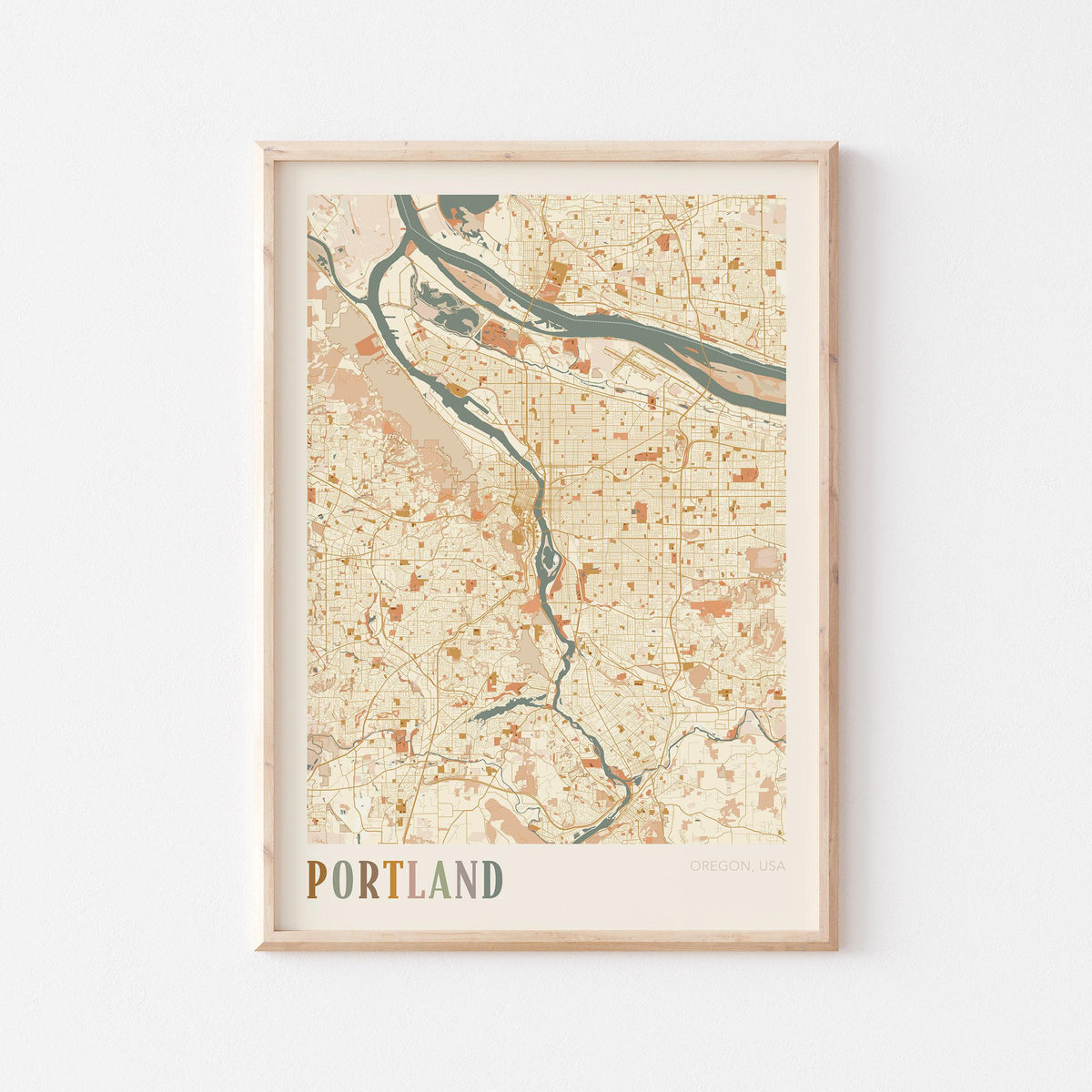 portland, oregon map poster - image 1