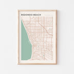 redondo beach, california map poster - image 1