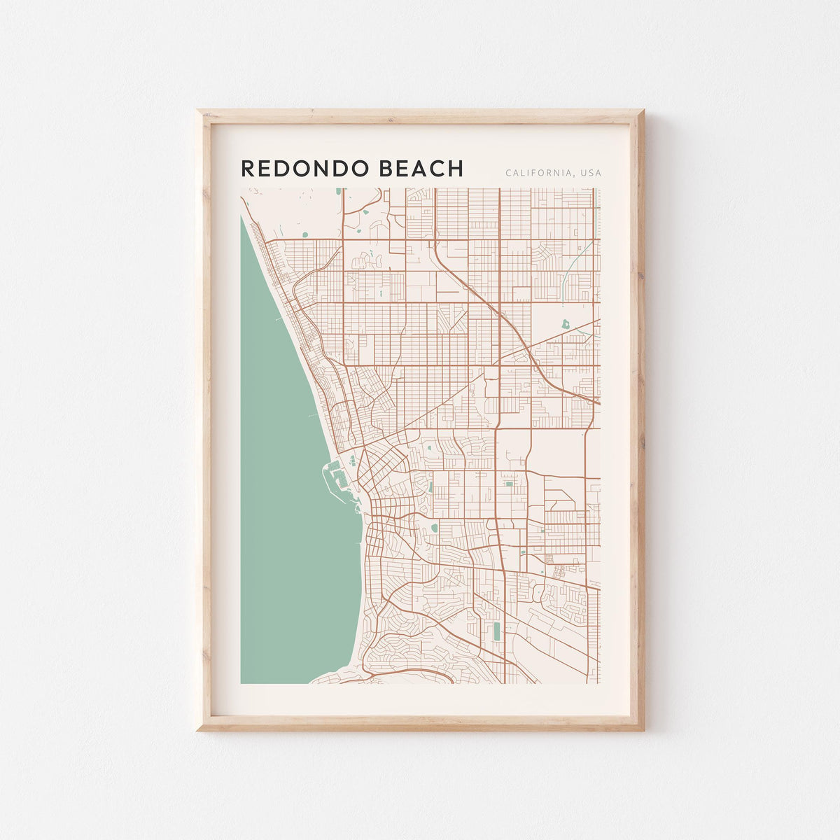 redondo beach, california map poster - image 1
