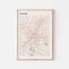 akron, ohio map poster - image 1