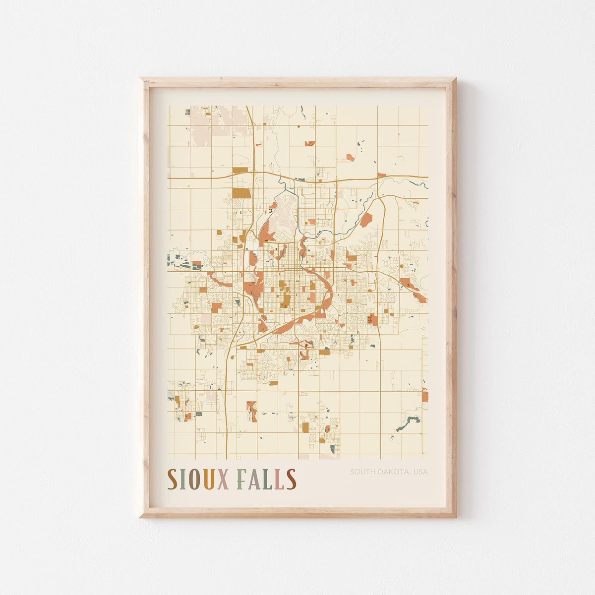 sioux falls, south dakota map poster - image 1
