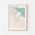 redwood city, california map poster - image 1