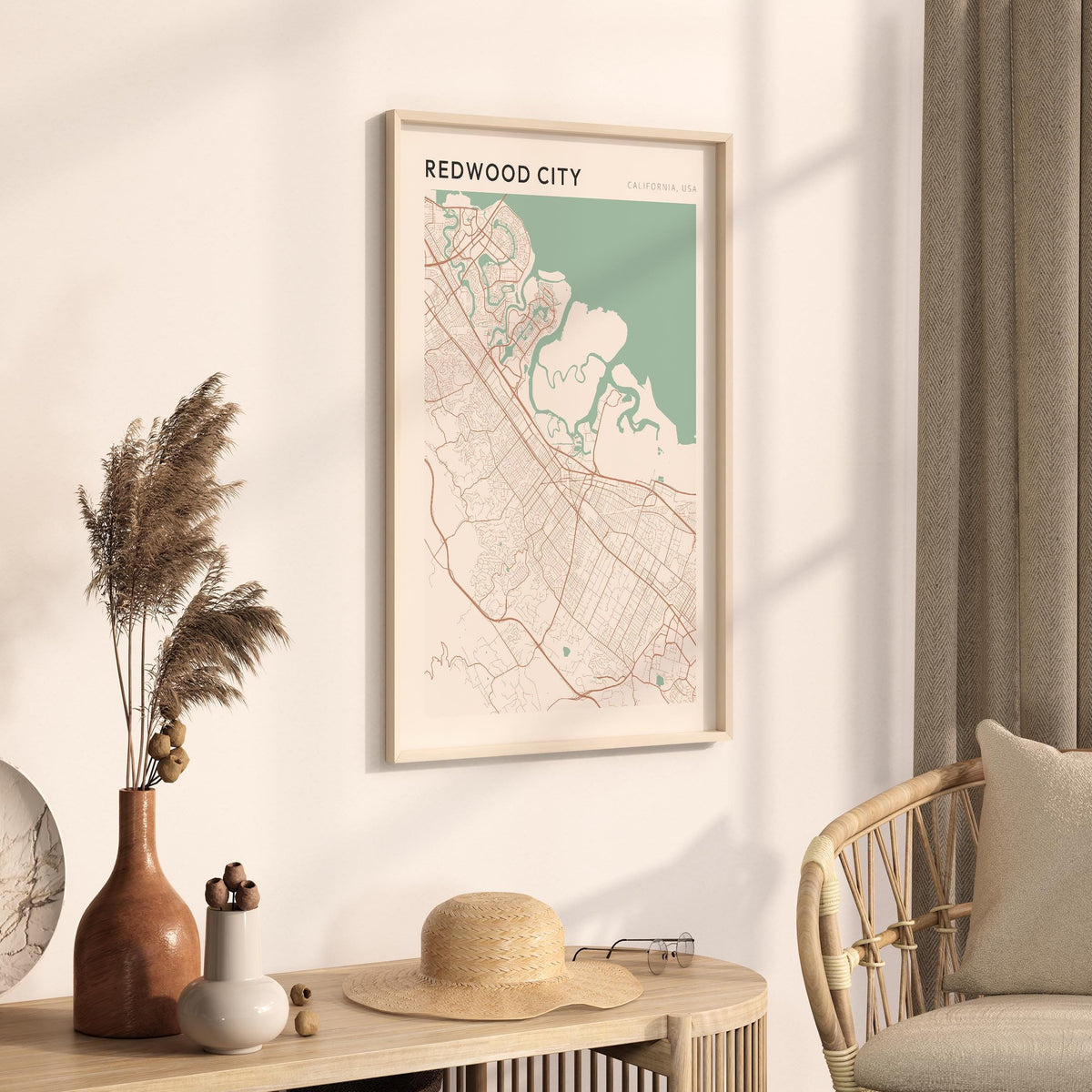 redwood city, california map poster - image 2