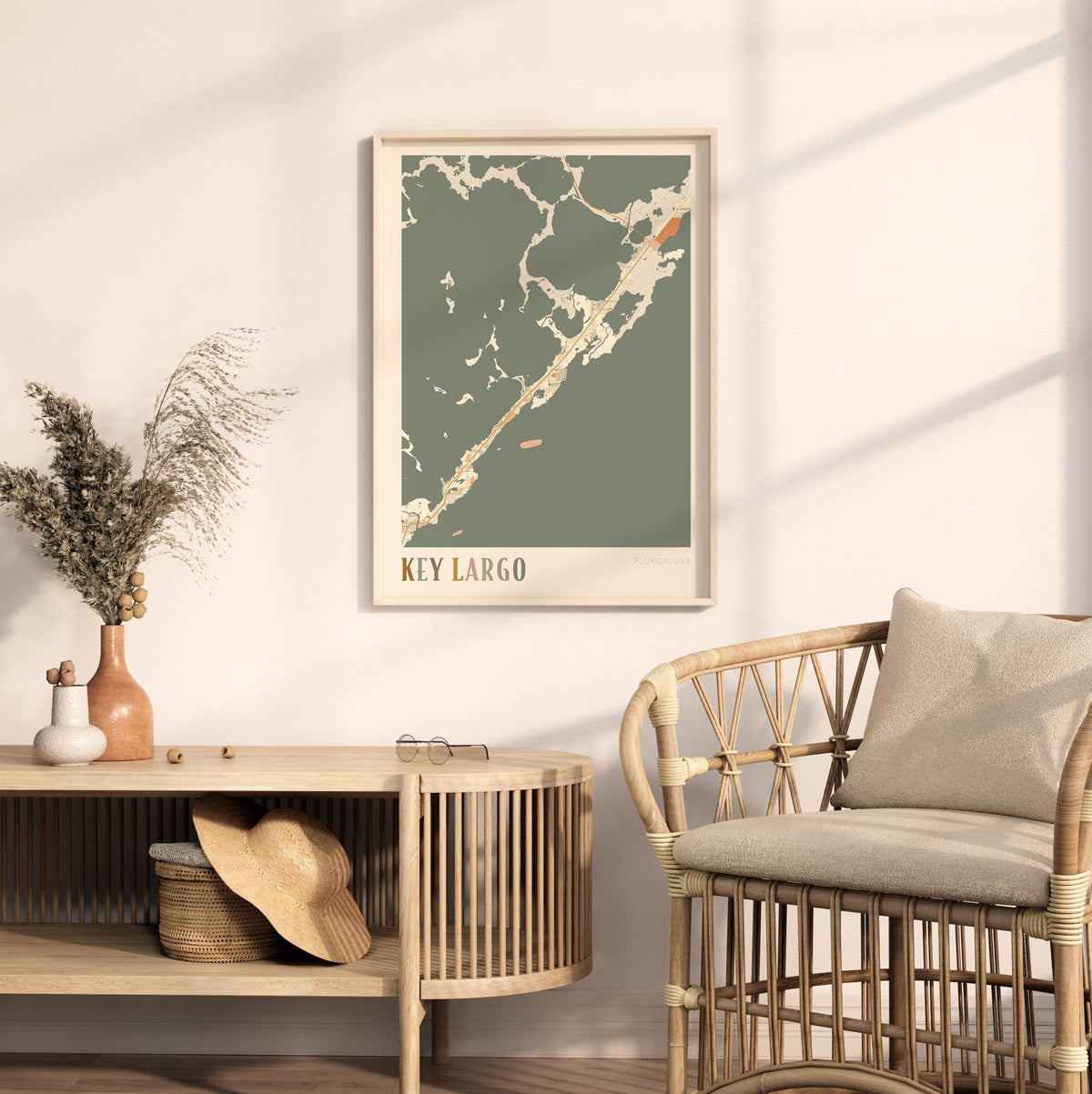 key largo, florida map poster - image 3