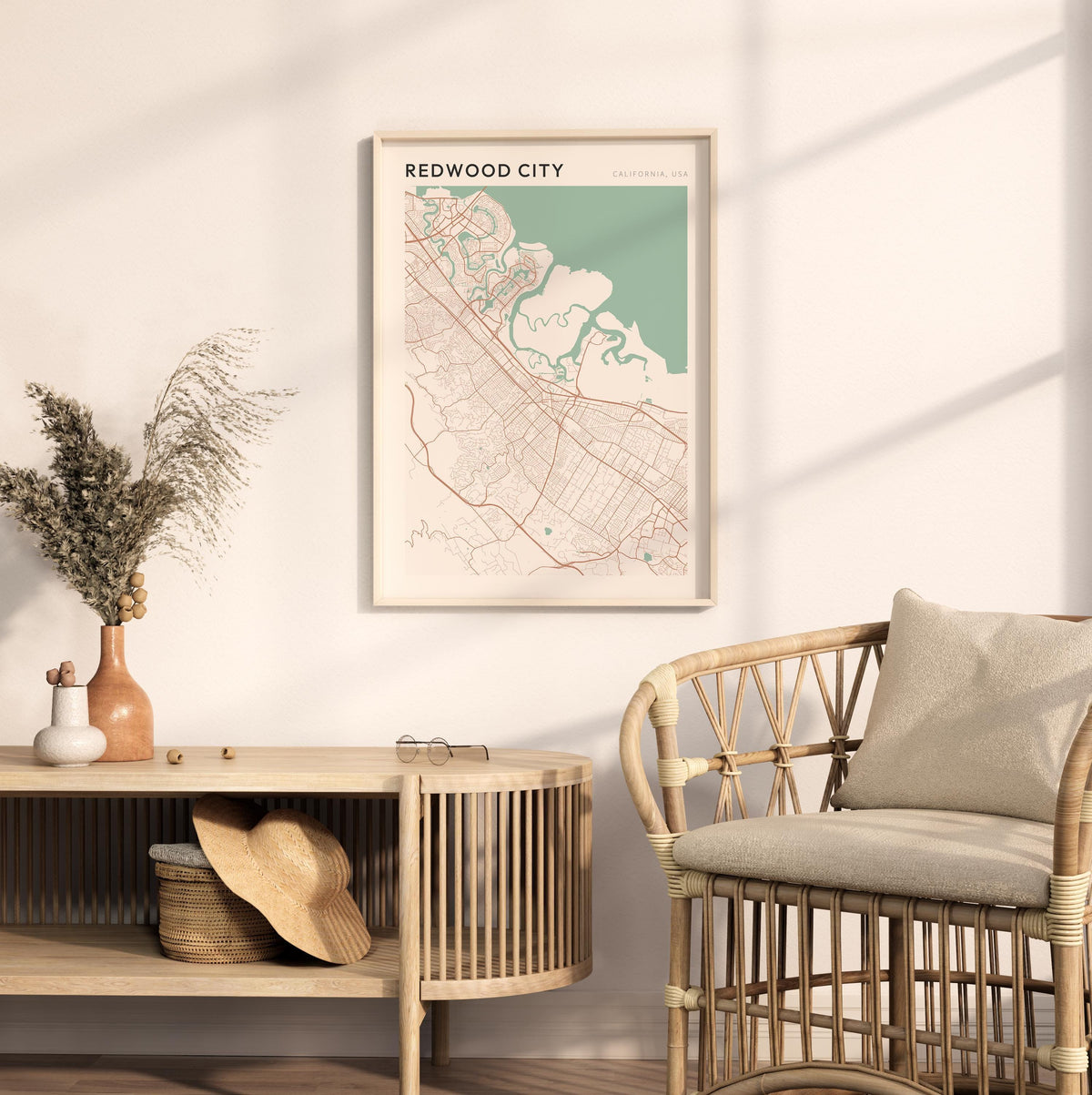redwood city, california map poster - image 3