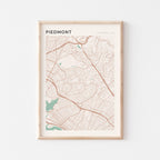 piedmont, california map poster - image 1