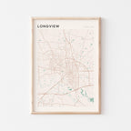 longview, texas map poster - image 1