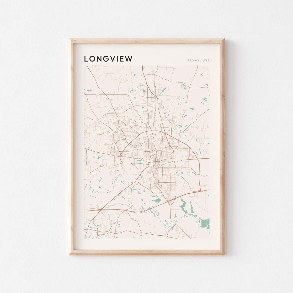 longview, texas map poster - image 1