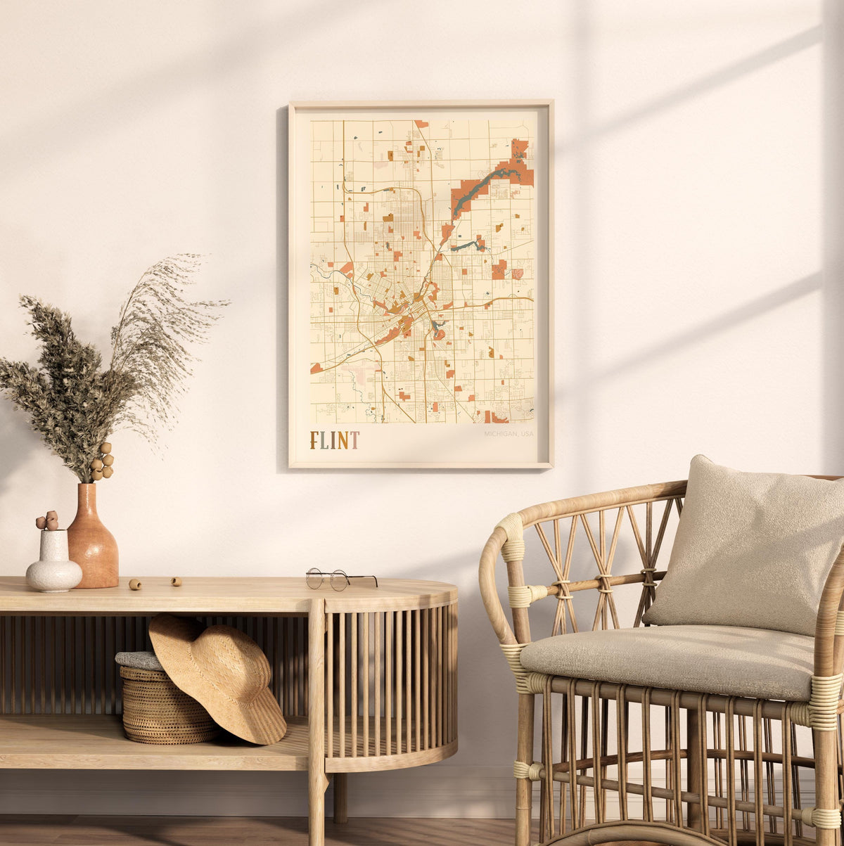 flint, michigan map poster - image 3