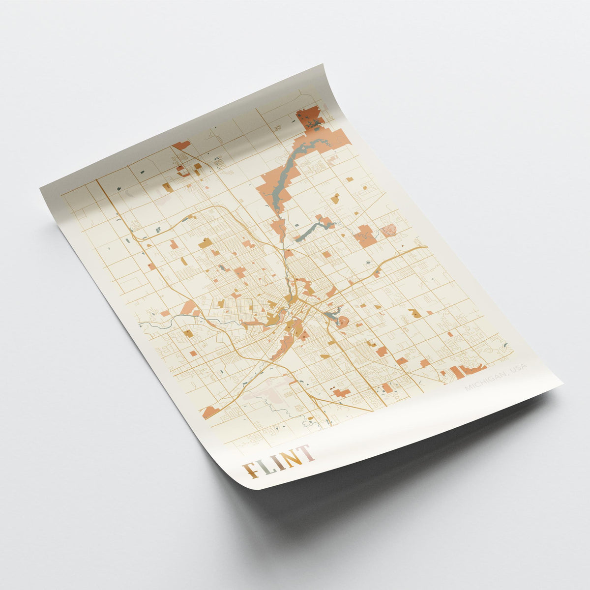 flint, michigan map poster - image 4