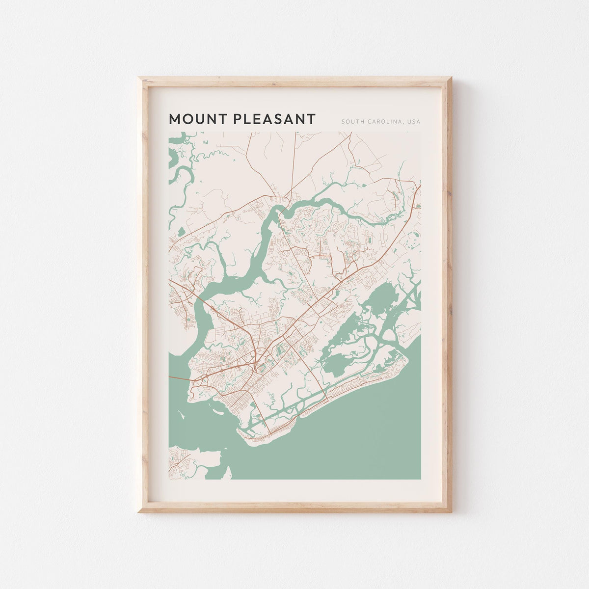 mount pleasant, south carolina map poster - image 1