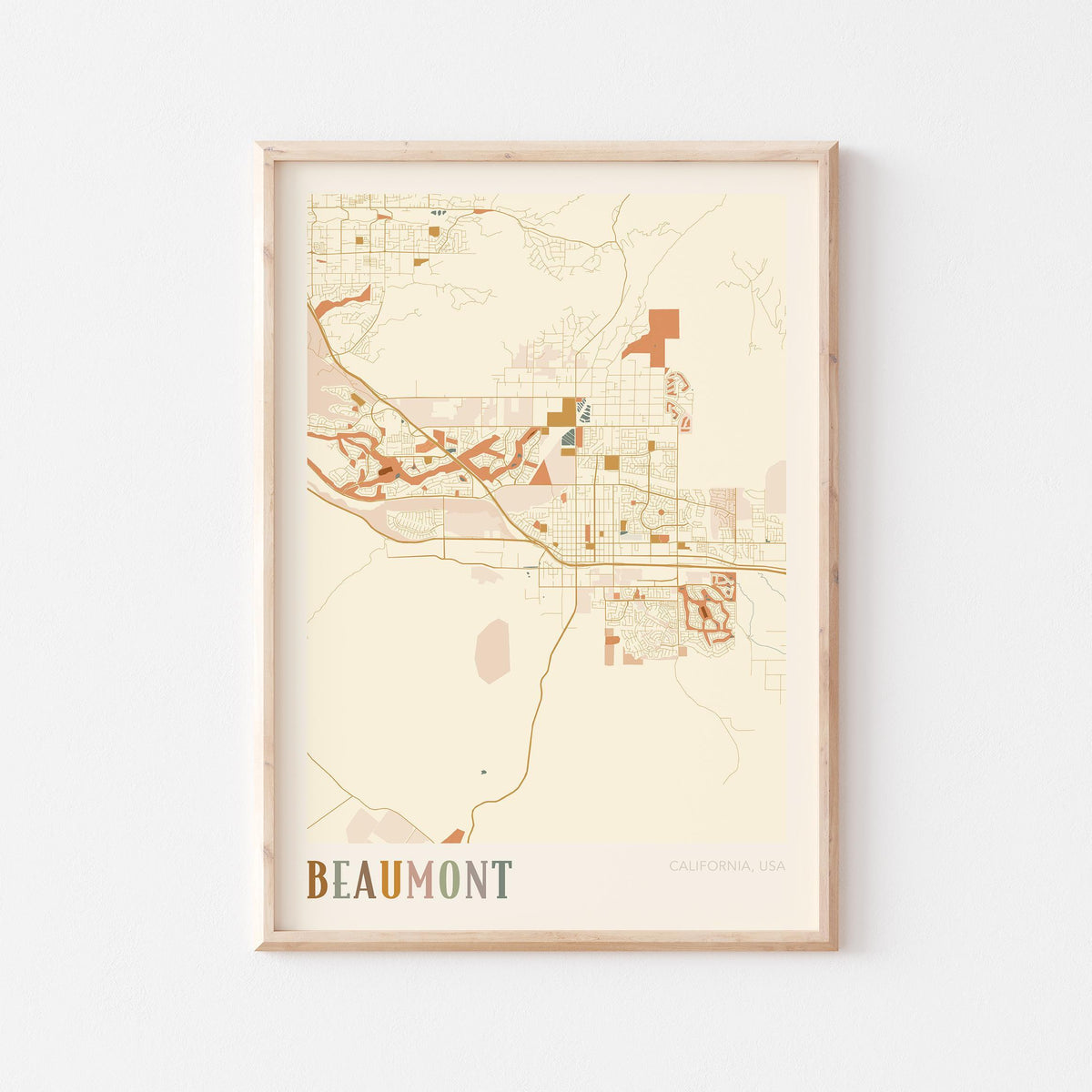 beaumont, california map poster - image 1