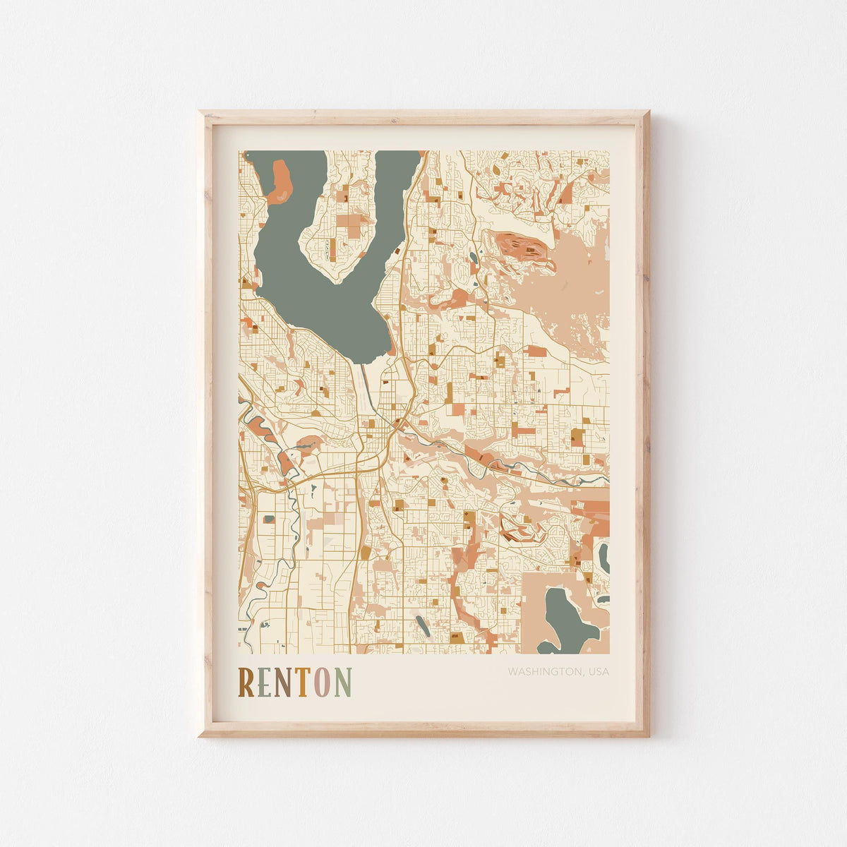 renton, washington map poster - image 1