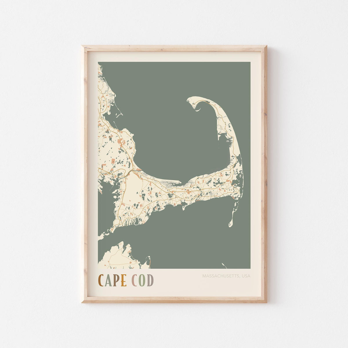 cape cod, massachusetts map poster - image 1