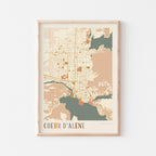 coeur d'alene, idaho map poster - image 1