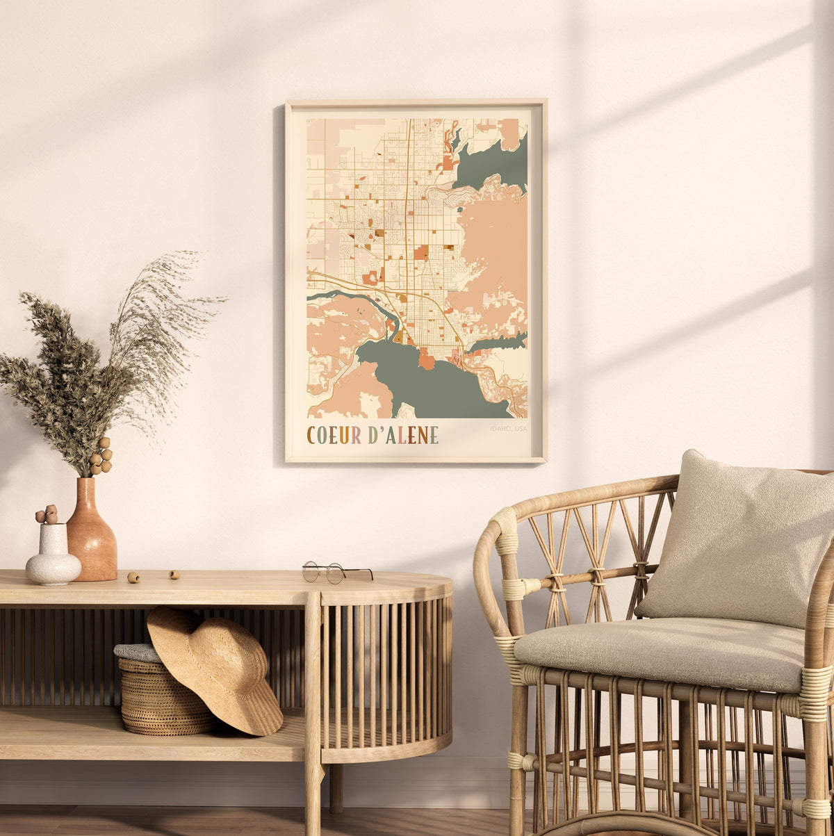 coeur d'alene, idaho map poster - image 3