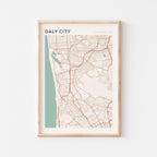 daly city, california map poster - image 1