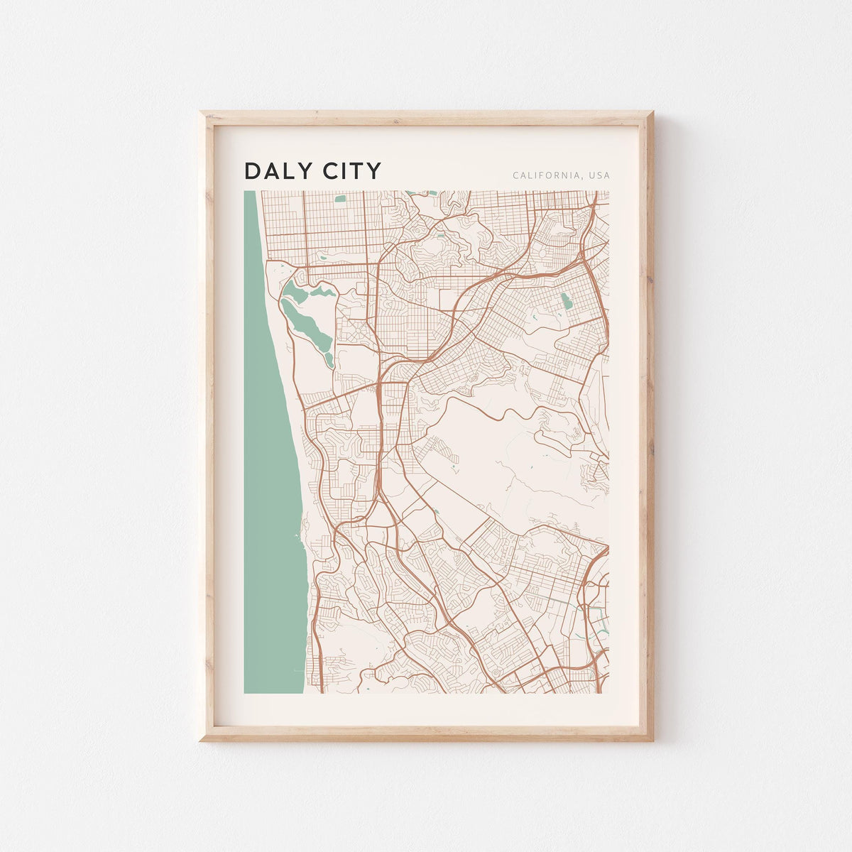 daly city, california map poster - image 1