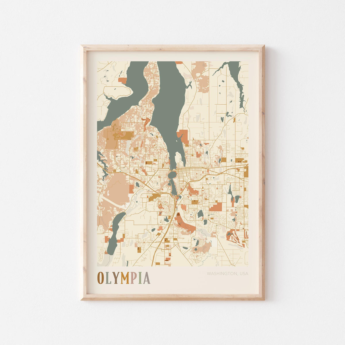 olympia, washington map poster - image 1