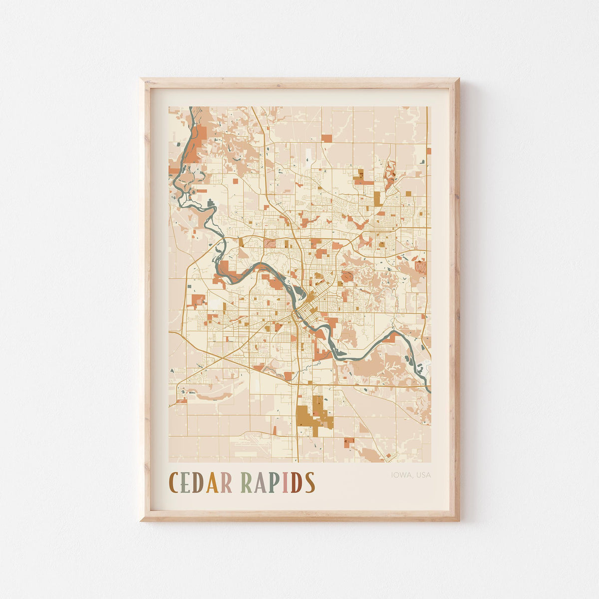 cedar rapids, iowa map poster - image 1