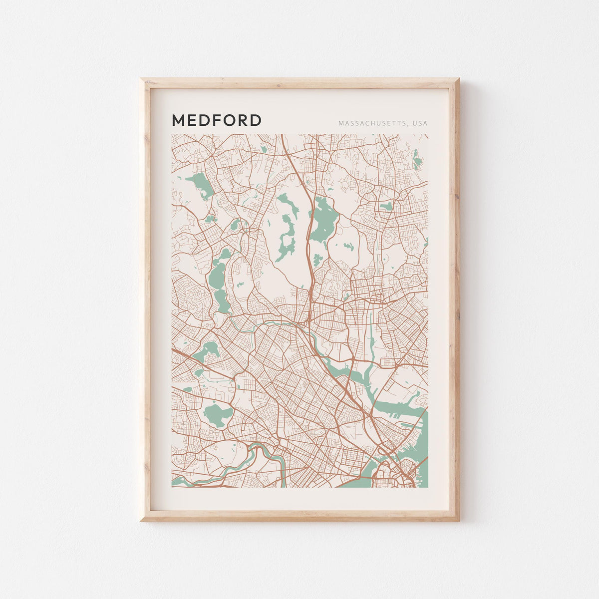 medford, massachusetts map poster - image 1
