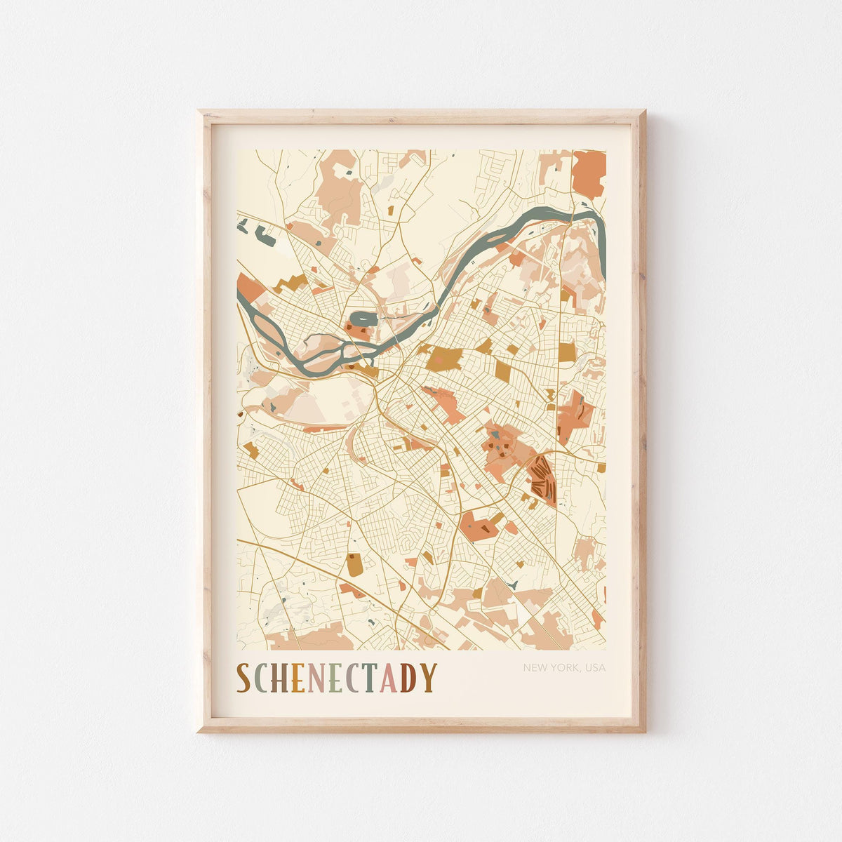 schenectady, new york map poster - image 1