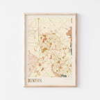 denton, texas map poster - image 1