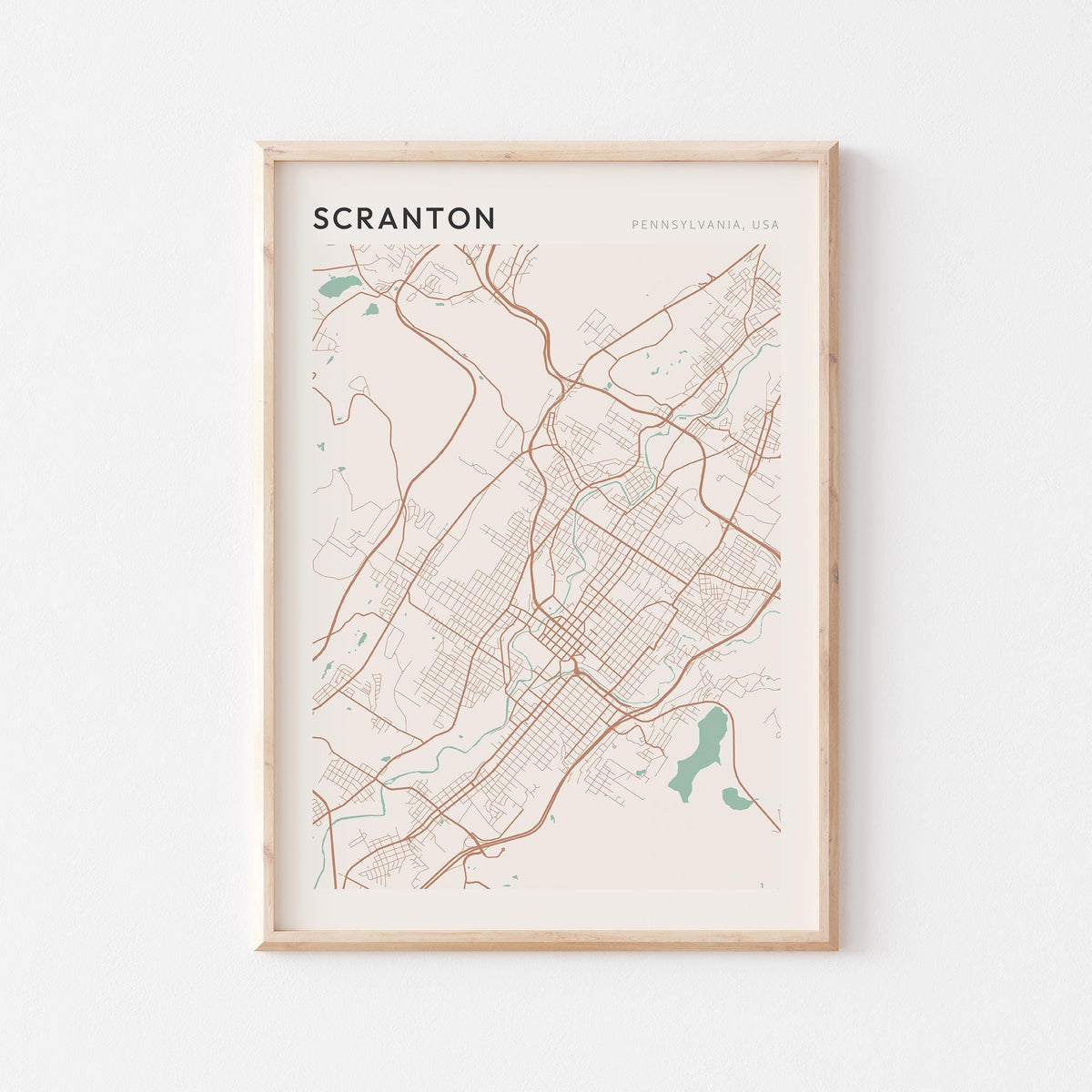 scranton, pennsylvania map poster - image 1