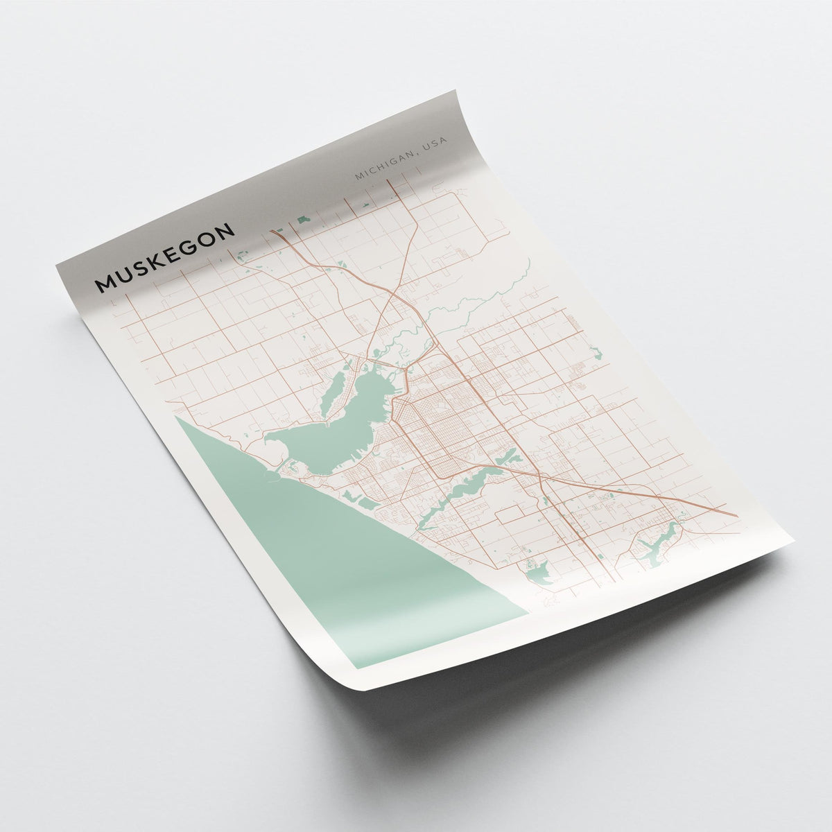 muskegon, michigan map poster - image 4