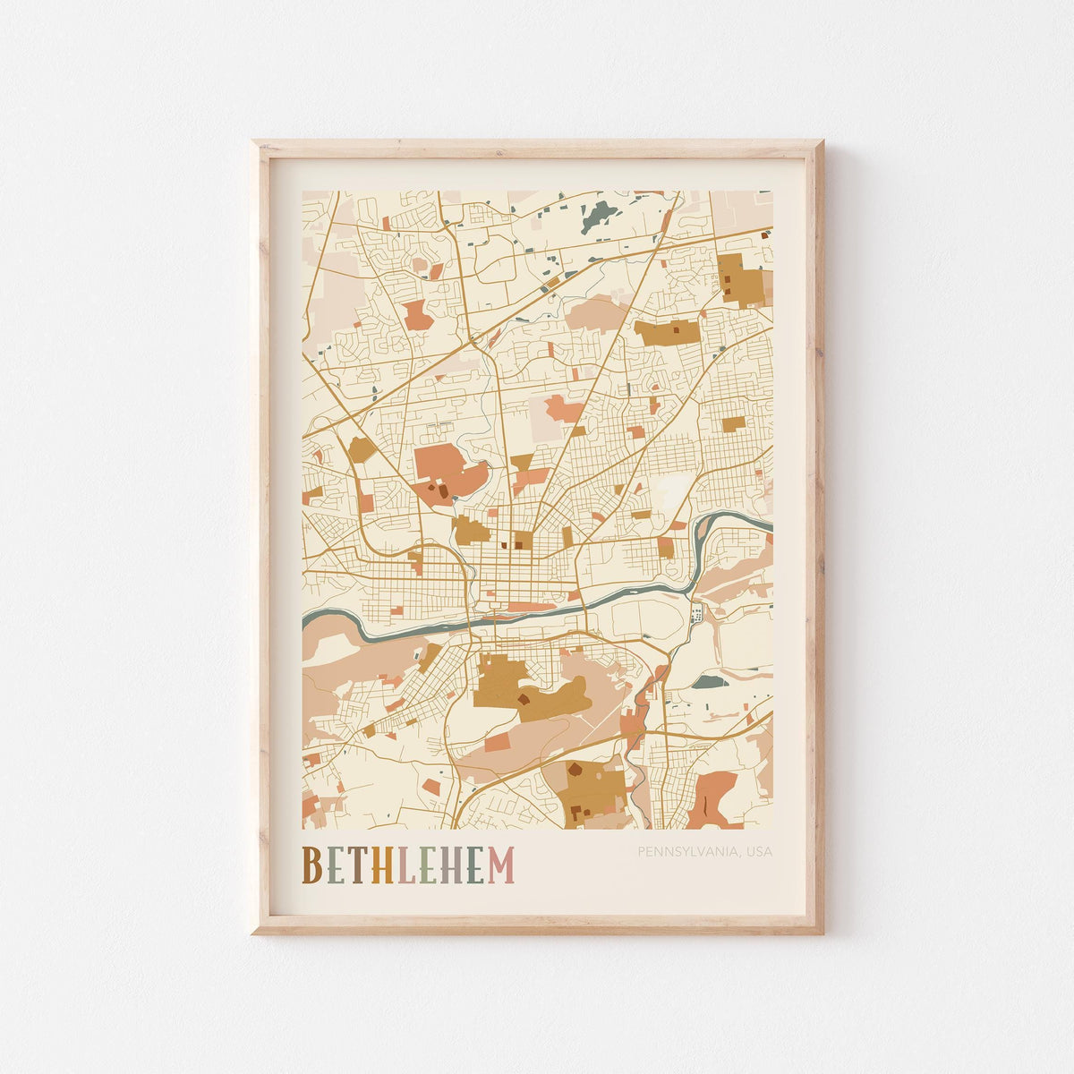 bethlehem, pennsylvania map poster - image 1