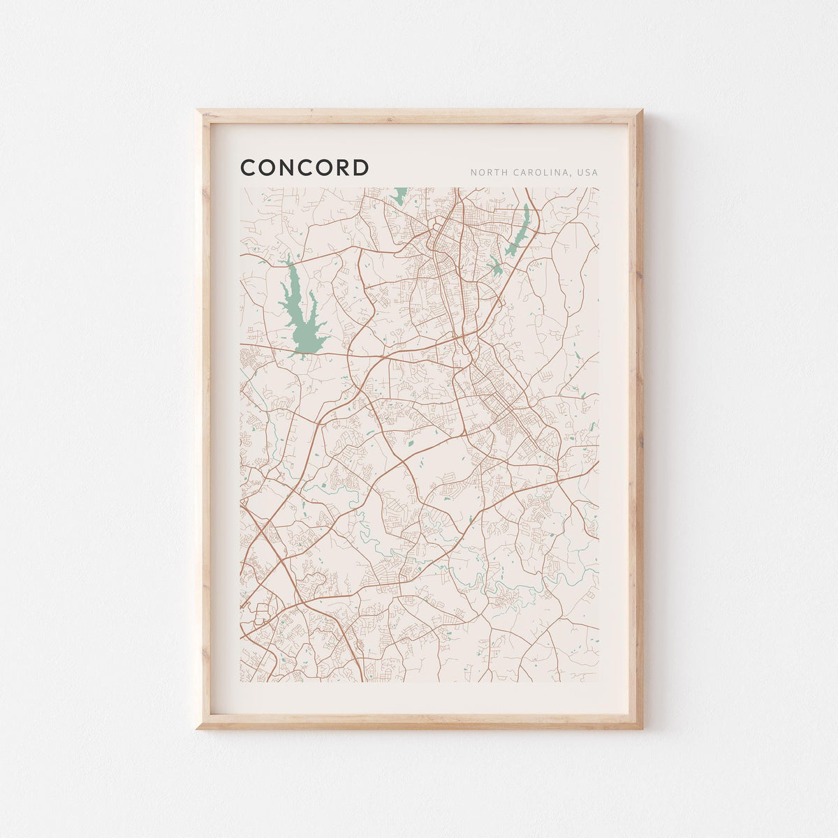 concord, north carolina map poster - image 1