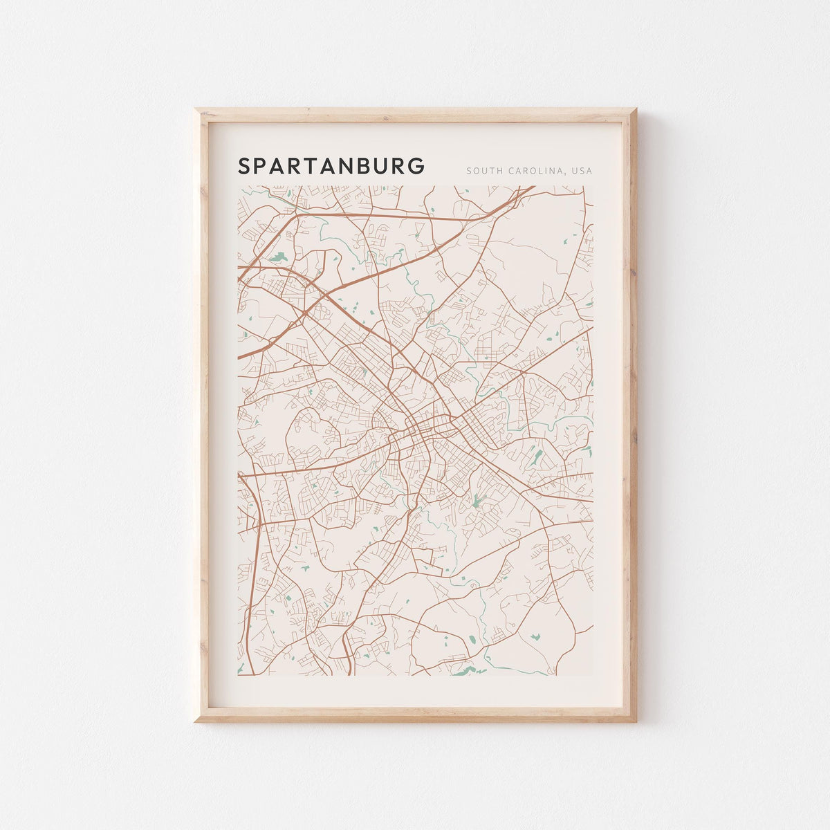 spartanburg, south carolina map poster - image 1