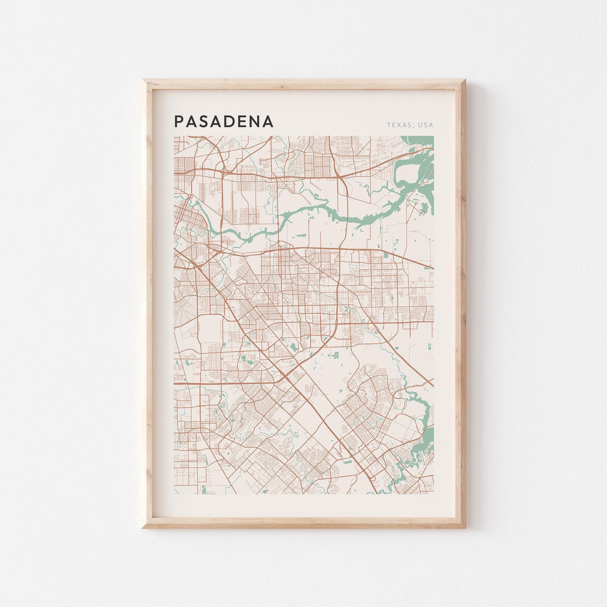 pasadena, texas map poster - image 1