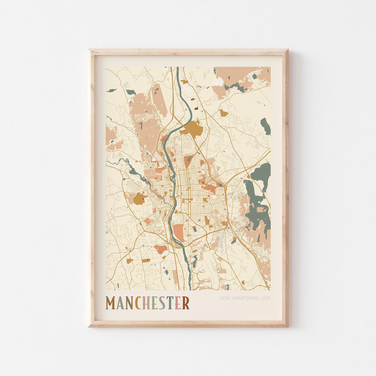 manchester, new hampshire map poster - image 1
