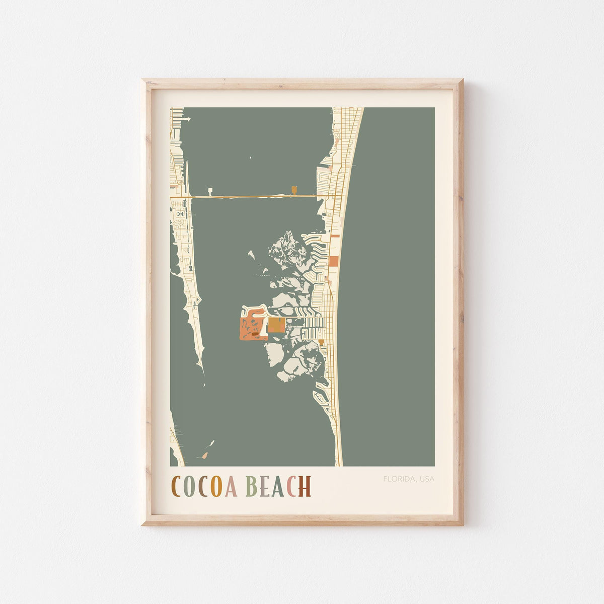 cocoa beach, florida map poster - image 1