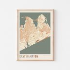 east hampton, new york map poster - image 1