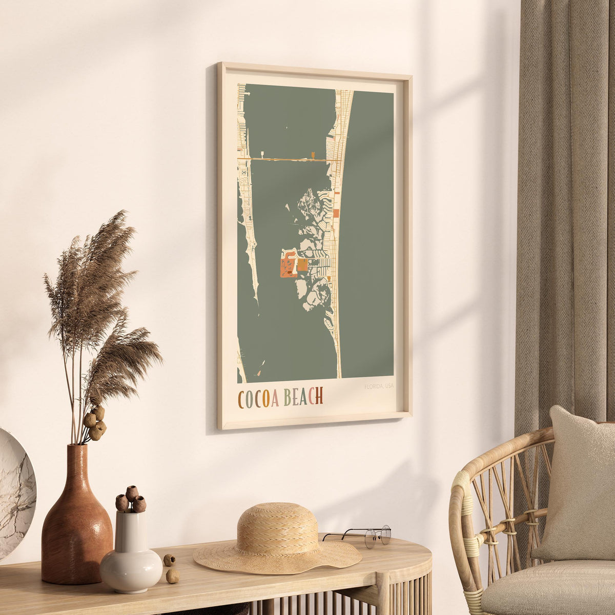 cocoa beach, florida map poster - image 2