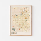 fresno, california map poster - image 1