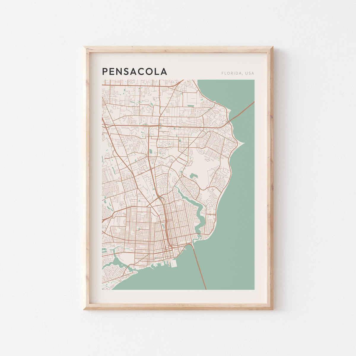 pensacola, florida map poster - image 1