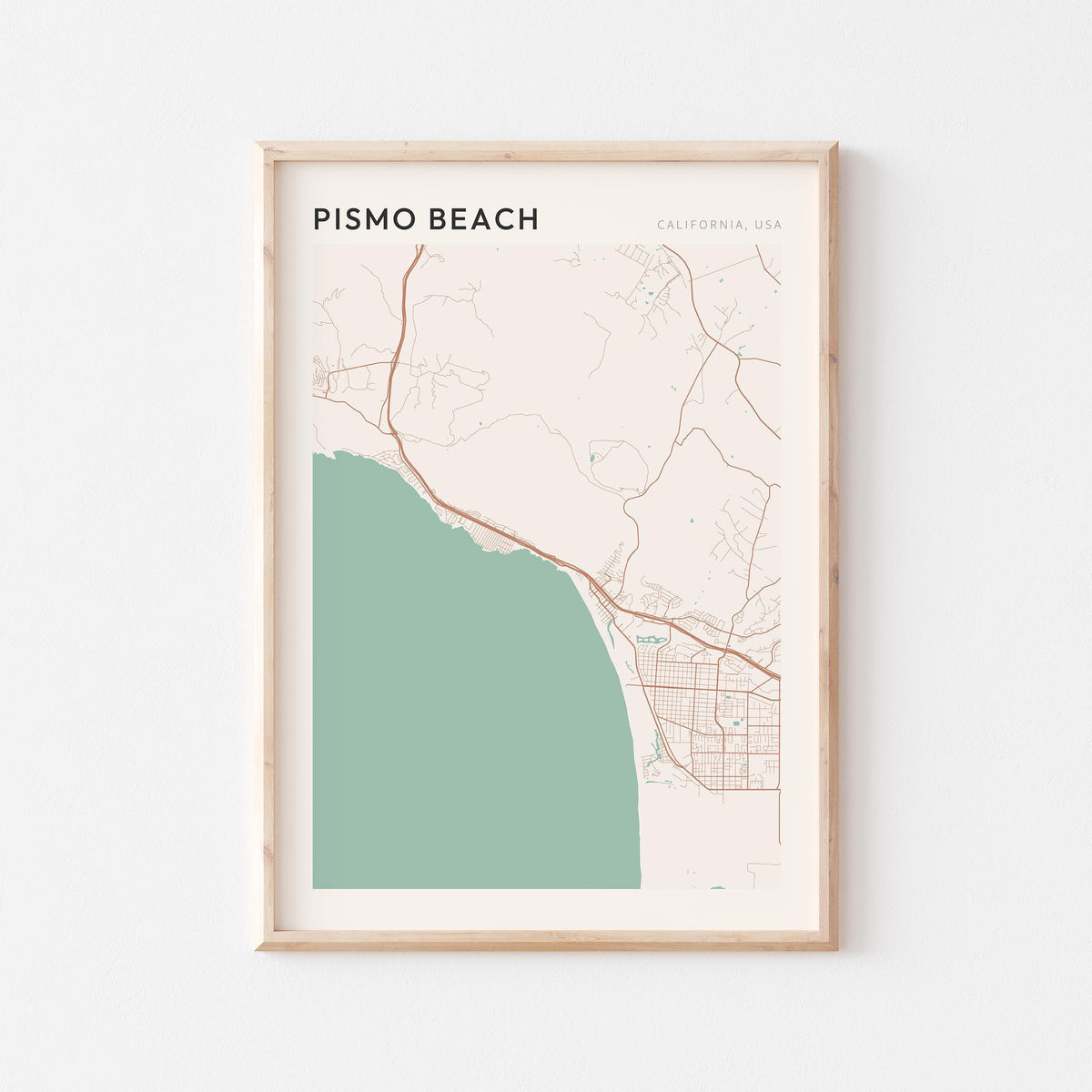 pismo beach, california map poster - image 1
