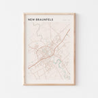 new braunfels, texas map poster - image 1