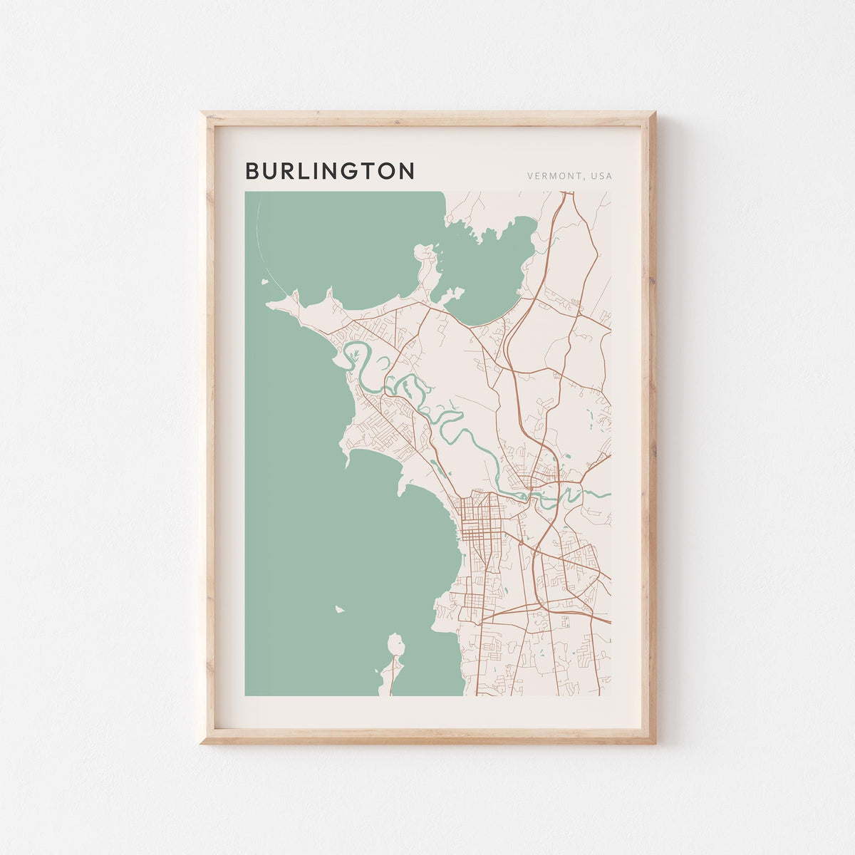 burlington, vermont map poster - image 1