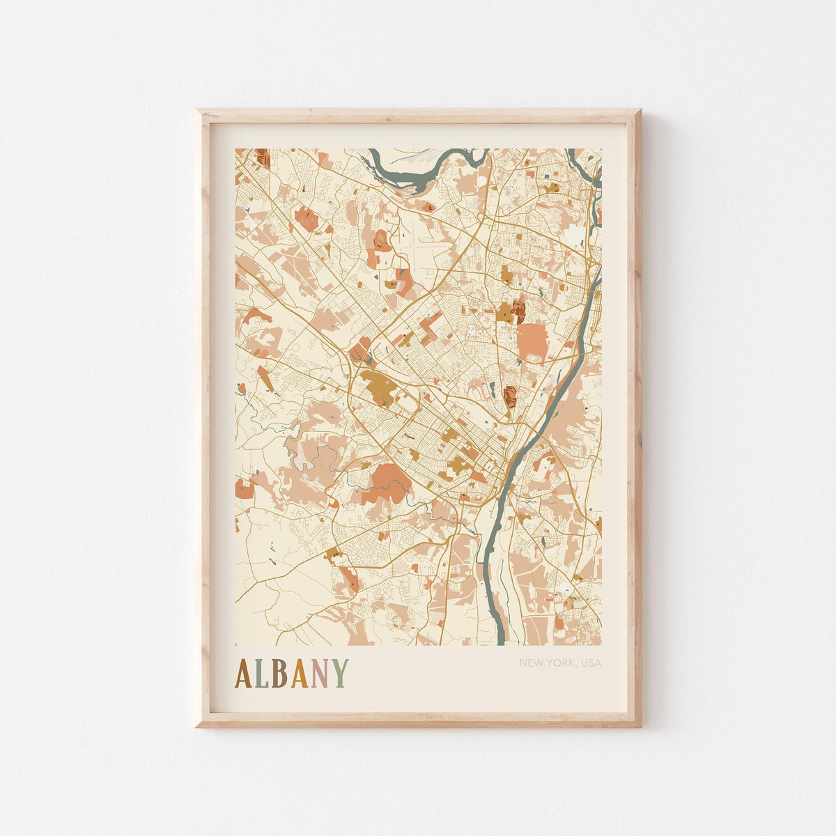 albany, new york map poster - image 1