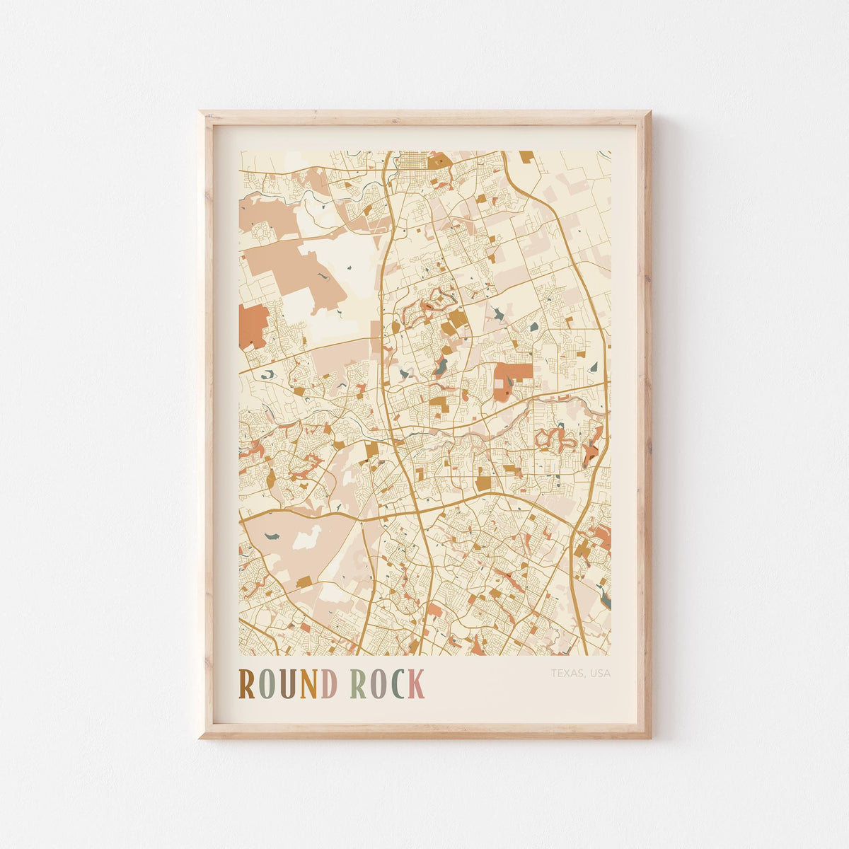 round rock, texas map poster - image 1