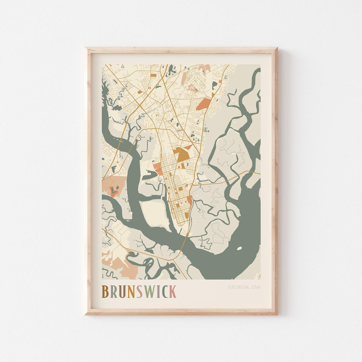 brunswick, georgia map poster - image 1